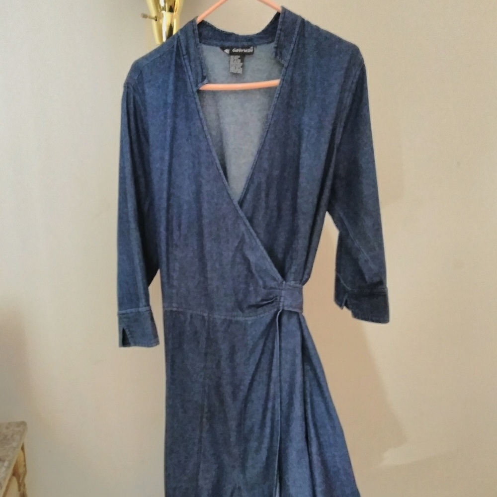 Wrap-Around Denim Dress
